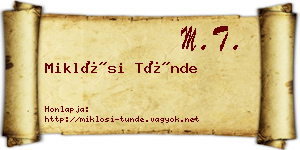 Miklósi Tünde névjegykártya